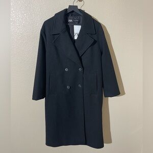 NWT Zara Black Pea Coat